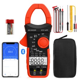 INFURIDER Wireless Clamp Meter,1000A AC/DC Current Amp Clamp,TRMS 4000 Counts Auto Range Clamp on Ammeter,Bluetooth Clamp Multimeter Measures Voltage,Capacitance,Ohm,Hz and Temperature