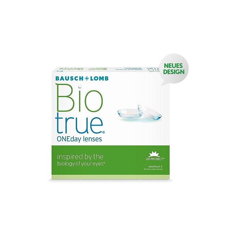 Bausch + Lomb Biotrue ONEday Tageslinsen, sph√§rische Kontaktlinsen, weich, 90