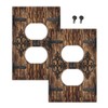 Lolreai Outlet Covers Rustic Wood Barn Door Brown Wooden 1