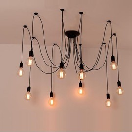 TecZhrevion Ceiling Spider Lamp Light Pendant Lighting, Antique Classic Adjustable DIY Lighting Chandelier Modern Chic Industrial Dining 8 Arms(Each with 2m Wire)