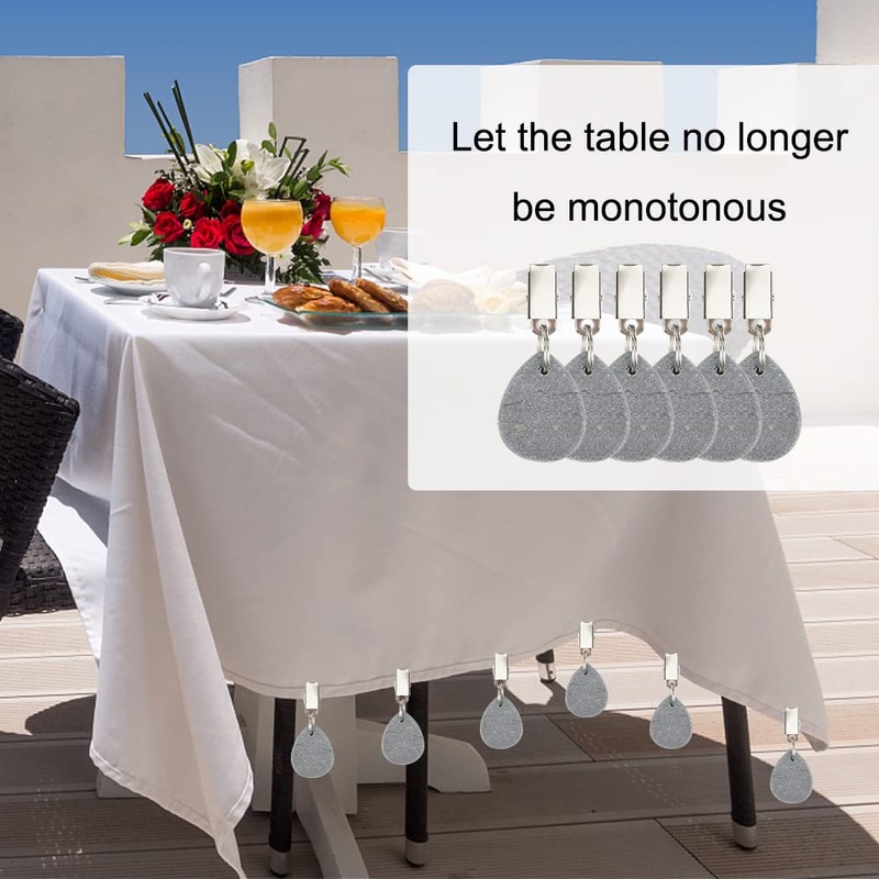 WHC Tablecloth Weights for Outdoor, Pack of 6 Tablecloth Clips