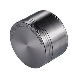 LIHAO Grinder Moledor de Especias Molinillo de Especias Metálico 50mm 4 piso Duradero Aleación de Zinc (Níquel Negro)