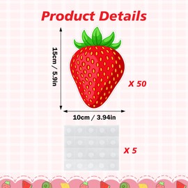 Wonmon 50 PCS Strawberry Cutouts for Bulletin Board Decorations, Strawberry Paper Cut-Outs for Classroom Bulletin Board Wall Decor Teacher Student Craft Fruit Theme Party Supplies, 6 inch