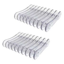 yueton 2 Pack Plastic Bar Soap Holder Clear Soap Tray Self Draining Soap Dishes Nail Art Pen Holder for Shower, Bathroom, Kitchen, Hotel, Nail Salon