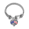 Inspired Silver - American Flag Silver Braided Bracelets for Women