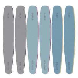 Pack of 6 Nail Files, Professional Double-Sided Nail Files, Manicure Acrylic Gel File, Nail Files for Gel Nails, with Washable Double-Sided Grit for Nail Studio and Home