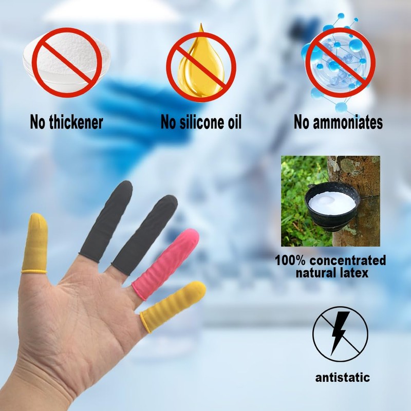 Geestone Latex Finger Cots Disposable Fingertips Protective Finger Cots for