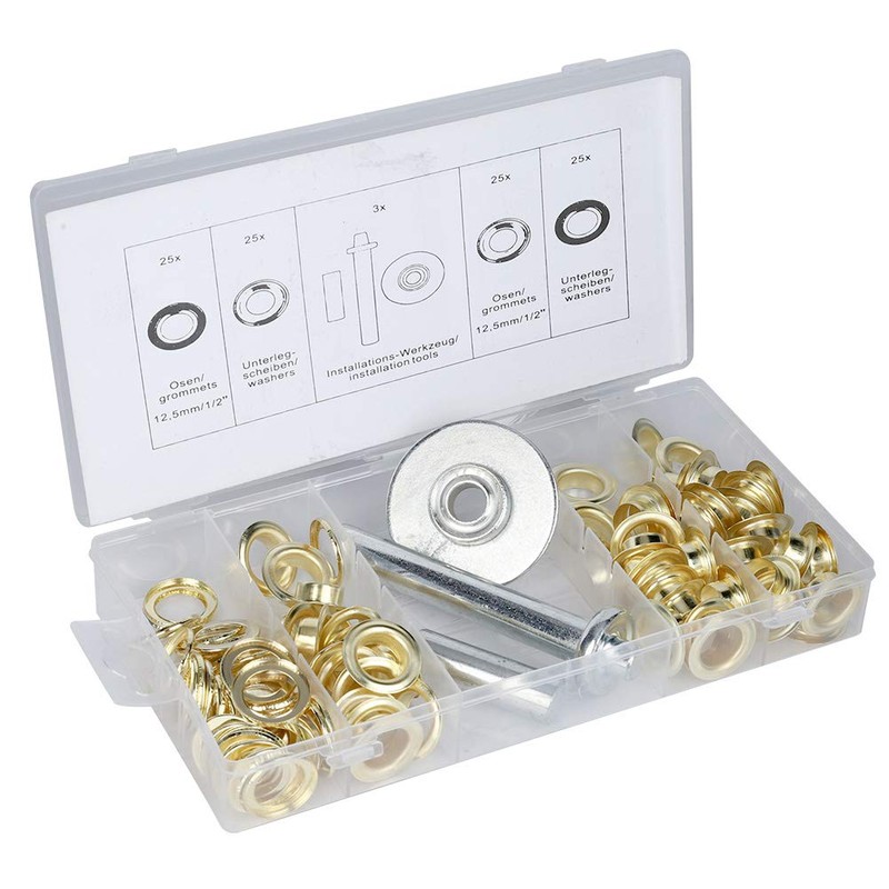 103 Piece Grommet Set Iron Galvanised Tent Eyelets Washer Installation