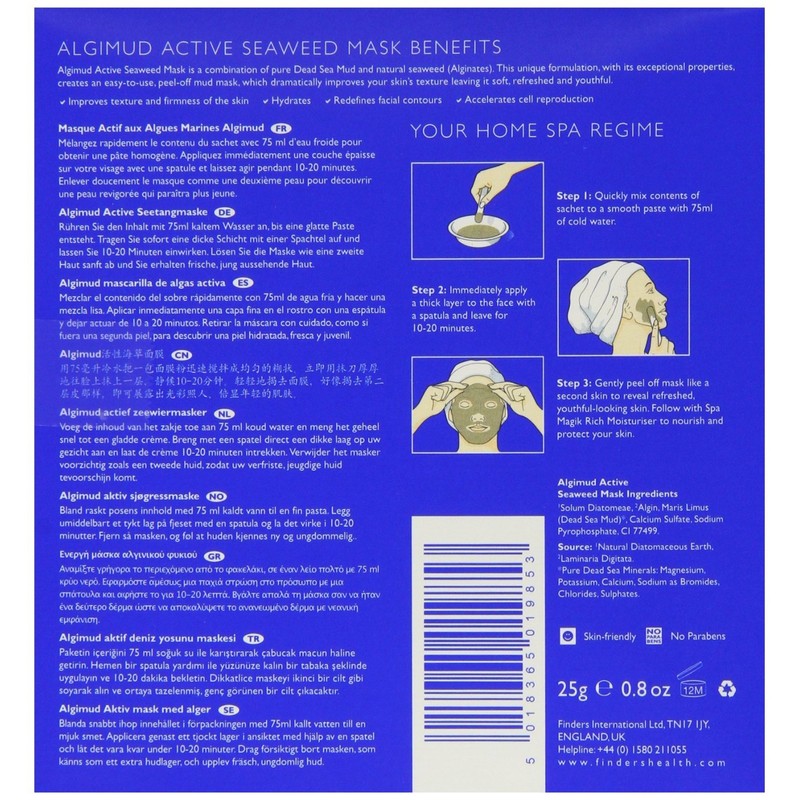 THREE PACKS of Dead Sea Spa Magik Algimud Active Seaweed