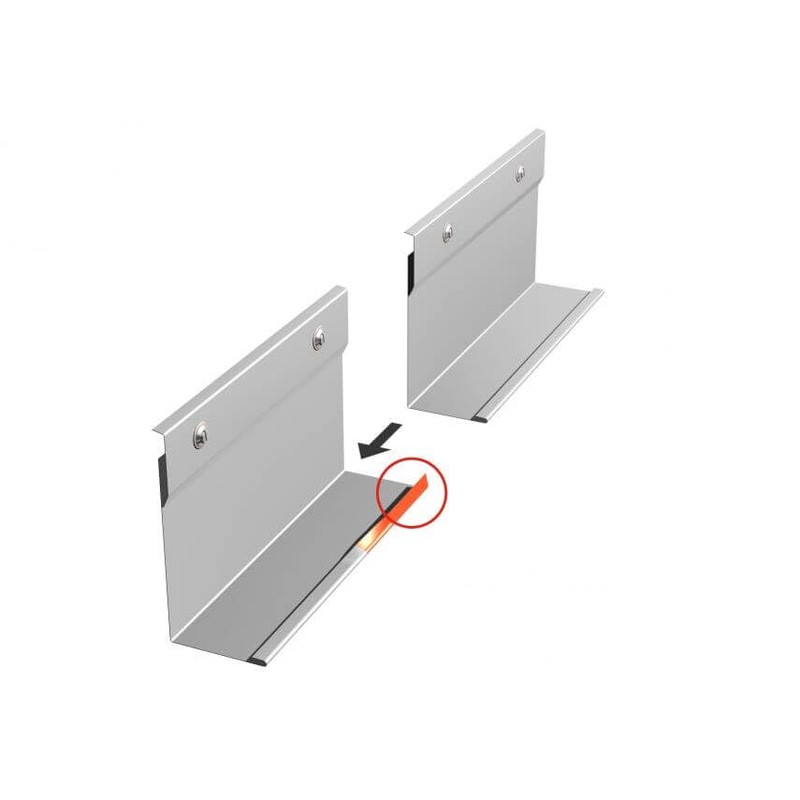INEFA Angle Sheet Roof with Waterfold Aluminium 200 cm, Silver,