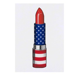 'American Flag Lipstick' Temporary Tattoo - Water Resistant, Skin-Safe, Non-Toxic Transfer (TO00083967)