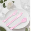 HEIPINIUYE 75 Pack Light Pink Plastic Cutlery Heavy Duty Baby