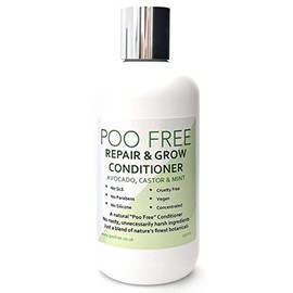 99% Natural - Repair & Grow CONDITIONER - CASTOR, COCONUT, AVOCADO & PEPPERMINT - 250ml by POO FREE. No Sulfates, No Parabens, No Silicones. Concentrated. pH 5.5 for Sensitive Skin.