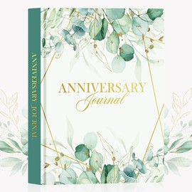 Lanpn Wedding Anniversary Journal for Couples, Leather Dating 1st to 70th Wedding Scrapbook Couple Memory Book, 190 Pages Love Stories Notebook Marriage Bridal Shower Anniversary Newlywed Gift