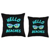 Funny Sunglasses Beach Beaches Vacation Summer Throw Pillow
