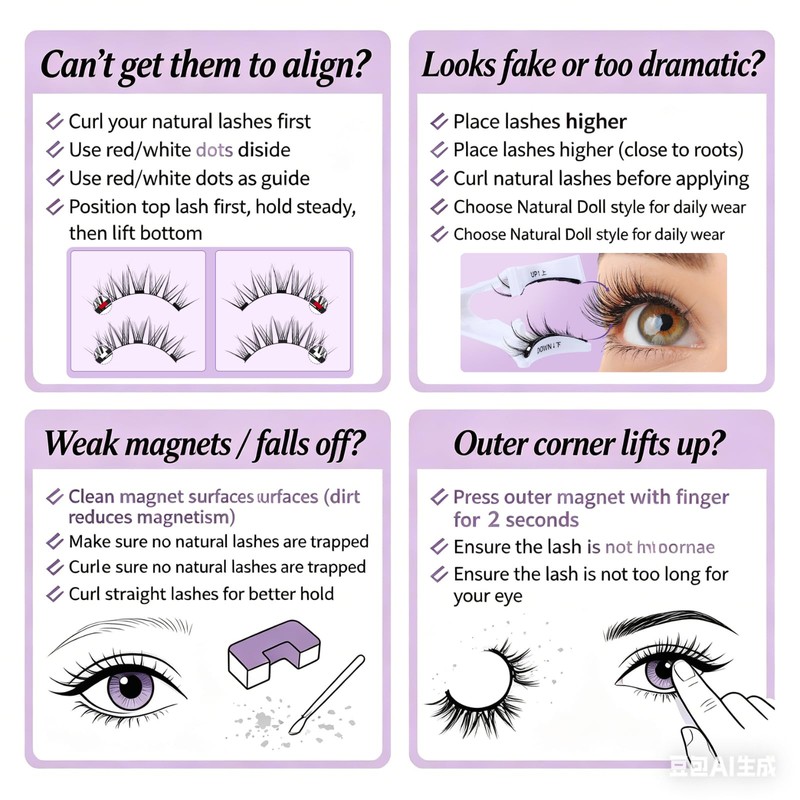 B&Qaugen Reusable Magnetic Lashes Magnetic Eyelashes Natural Look False Eyelashes