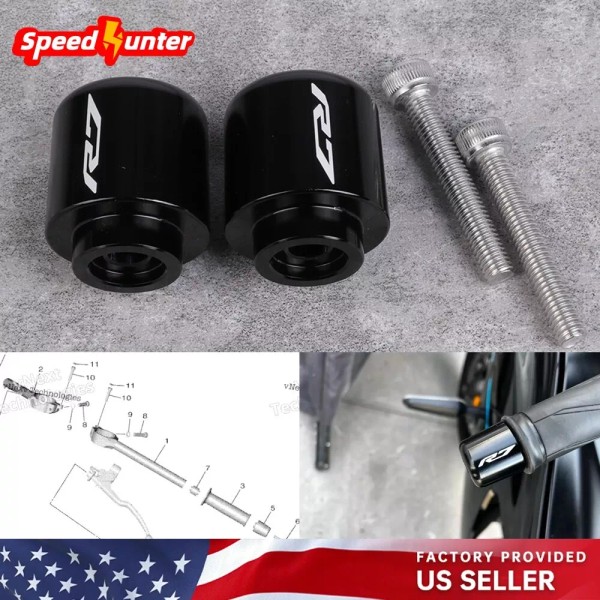 CNC Handle Bar Ends Grip Plug Caps For YAMAHA YZF