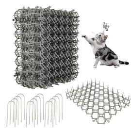 AKOLAFE 24 Pack Scat Mat for Cats Indoor 8”x6” Scat Mats for Dogs Cat Scat Mat with Spikes Outdoor Cat Deterrent Mat with Staples Cat Repellent Mat Cat Spike Mat Keep Dogs Off Couch Counter Furniture