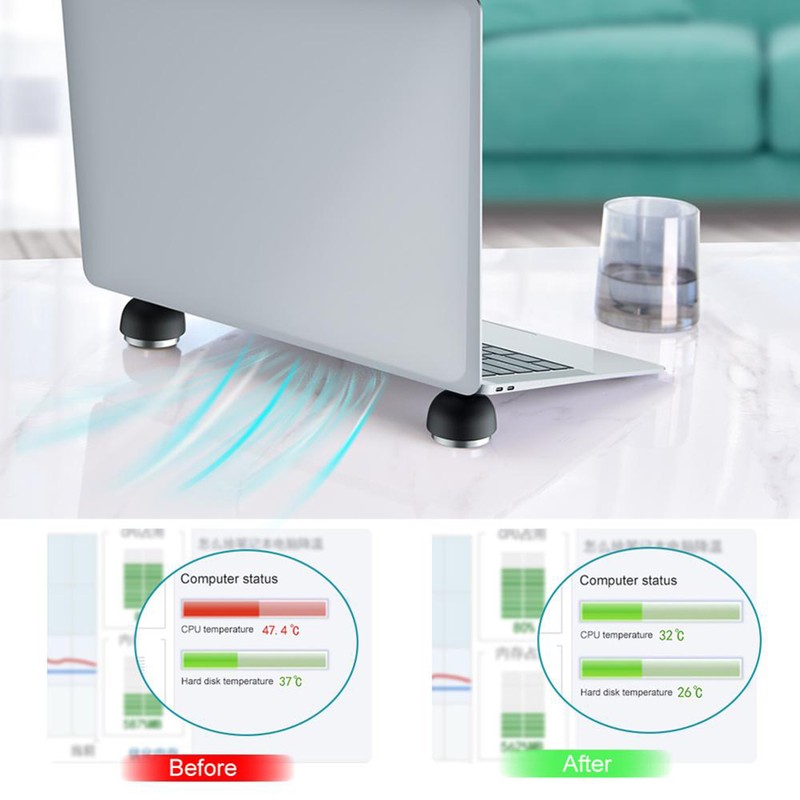 Laptop Stand Mushroom Shaped Laptop Holder Foldable Mini Notebook Stand