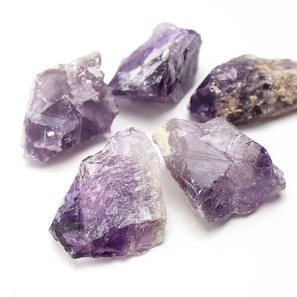 Nature Natural Amethyst Purple Crystal, Set of 5, Approx. 8.8 - 12.8 oz (250 - 350 g), Power Stone, Purifying, Made in Brazil
