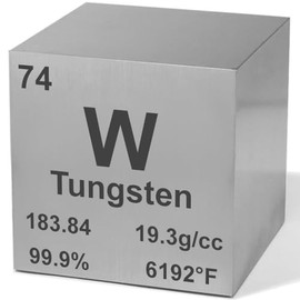 High-Precision 0.39" Tungsten Density Cube - 99.9% Pure Element for Chemistry - Periodic Table Design for Scientific Collection, Education, & Gifting by Heavenly Metals