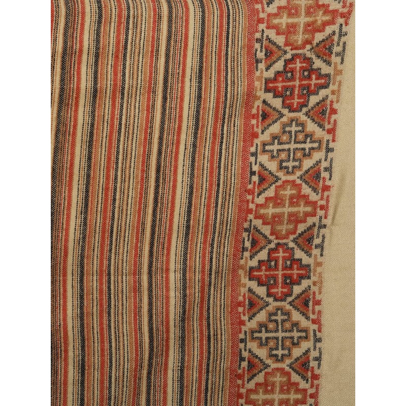 Zamour Women's Kullu Striped Himachali Mountain Meditation Woolen Shawl Stole