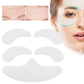 5 Piezas de Parches Antiarrugas, Parche Antiarrugas para la Frente, Pegatinas Antiarrugas para Eliminar la Línea de la Frente, Parche de Silicona para Ojos, Suministros Reutilizables