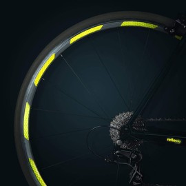 Reflector Stickers for Bicycle Rims – 24 Strips in a Set – Ideal for 27.5 to 29 Inch Rims – Neon Colour Yellow or Orange – Rim Stickers Daylight