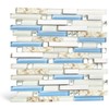 Blujellyfish Beach Style Tile Real Seashell Inside Blue Cream White