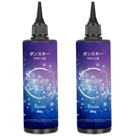 Bonsky UV Resin Liquid, 21.3 oz (600 g), Large Capacity, Replaceable, Hard Type, UV/LED Compatible, Clear Type, Quick Hardening, DIY, Handmade, Beginner, Medium and Low Viscosity, For School, Home Use, Figures, Crafts (Blue Standard)
