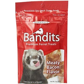 Marshall Bandits Ferret Treat Meaty Bacon 1.875lbs (10 x 3oz)