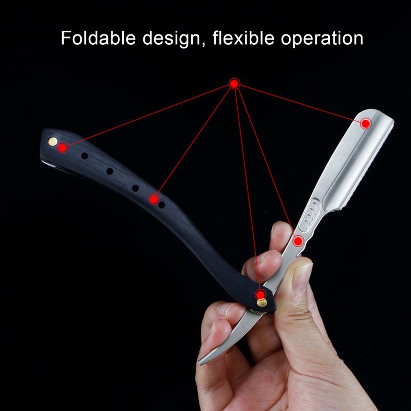 Men's Straight Edge Razor Zinc Alloy Wooden Handle Razor for