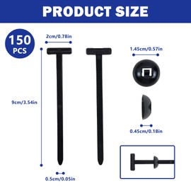 Pack of 150 Cable Ties Black Set, Cable Tie Closure for Repairs, Heavy Duty Self-Locking Nylon Zip Ties Holder for Car, Household, Repair & Machines