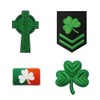 Cute-Patch 4pc Set Irish Clover Flag Green Cross Embroidered Iron