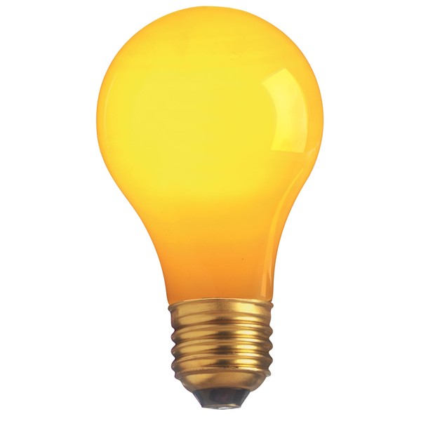 Satco S4983 40 Watt A19 Incandescent Light Bulb, Ceramic Yellow