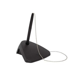 Maul Ballpoint Pen Stand Modern Recycled Ballpoint Pen with Chain Pen Holder Made of 85% Recycled Plastic for Ideal Organisation at the Desk, Reception Counter or in the Office Black