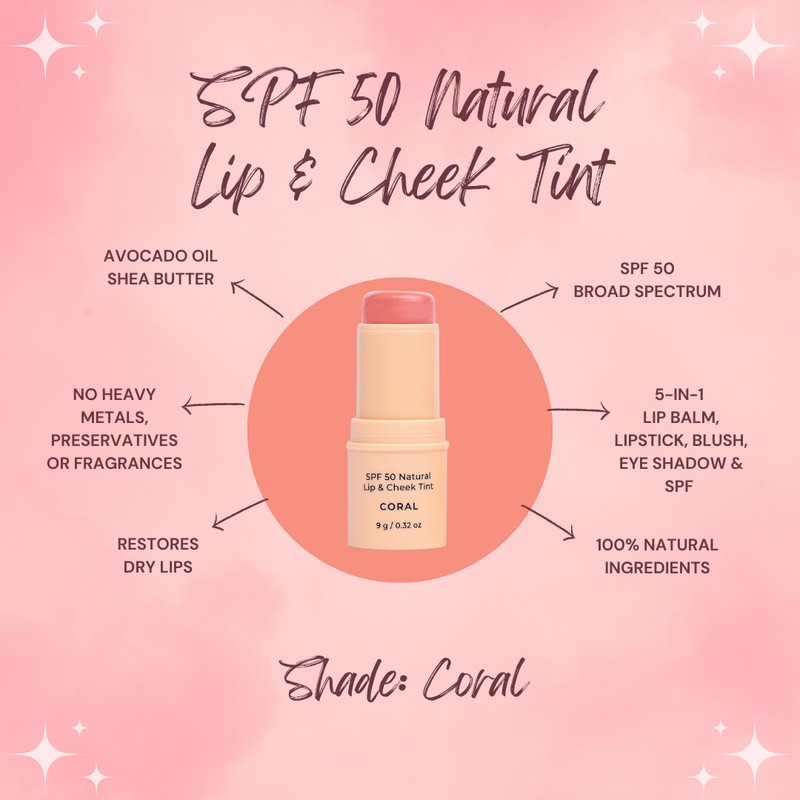 Avocado Zinc SPF 50 Natural Lip & Cheek Tint -
