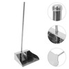 Lurrose Stainless Steel Dustpan: Dustpan with Handle - Stand Up