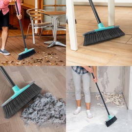 KeFanta Broom for Sweeping Indoor,55" Long Handle House Broom,Soft Bristle Angle Brooms for Floor Cleaning, Kitchen, Garage, Hardwood, Lobby,Patio and Garden