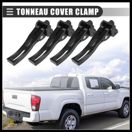 Hihaha Rear Clamp, Truck Bed Tonneau Cover Clamp, Universal Replacement Parts for Hard Folding or Soft Folding Tonneau Cover, Plastic, Black, 4 Pcs Replacement Durable Material