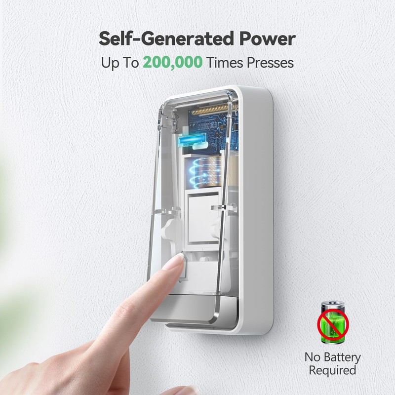 TECKNET Plug Through Wireless Doorbell with AC/USB Sockets, IP65 Waterproof