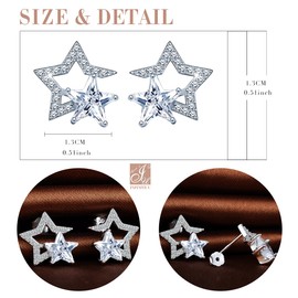Infinity U Fashion Star Stud Earrings 925 Sterling Silver Cubic Zirconia Ladies Girls Earrings Earrings Silver