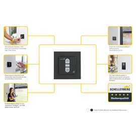 Schellenberg 21007 Smart Home Wireless Shutter Switch & Wireless Reversing Shutter Switch, Retrofittable for Smart Drives, Anthracite