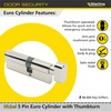 Sterling ETN4555V 5 Pin Euro Thumbturn Cylinder, Nickel, 45x55mm