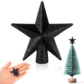 Hanaive Valentines Day Christmas Tree Star Mini Christmas Tree Topper Mini Christmas Tree Star Topper for Xmas Party Holiday Home Decor(Plated Gold, 2.36 Inch)