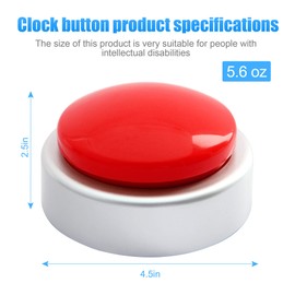 Large Talking Button Clock, Talking Alarm Clock with Volume Control Telling Time and Day of The Week Alarm Gift Clock for Mother Father Seniors Elderly Blind People - (Red and Silver)