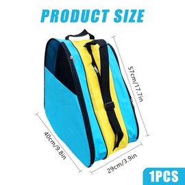 Fadcaer Roller Skate Bag, Ice & Skate Bag, Canvas & Beach Tote Bag, Inline Skate Bag for Kids & Adults, Unisex Ice Skate Bag, Portable Inline Skates Carry Bag for Kids & Adults (Powder Blue)