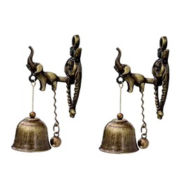 Cabilock 2pcs Elephant Door Bell Small Alloy Wind Chime Bells Vintage Bell Hanging Ornament for Decor Retro Style