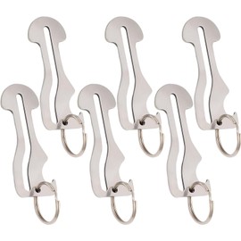 6Pcs Shopping Trolley Key, Stainless Steel Shopping Trolley Remover, Portable Shopping Trolley Token Key Ring, Shopping Cart Trolley Token Supermarket Convenience Store Shopping Unlock Trolley