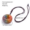 Tan Ran 7 Chakra Glass Rodin Coil Pendant Necklace